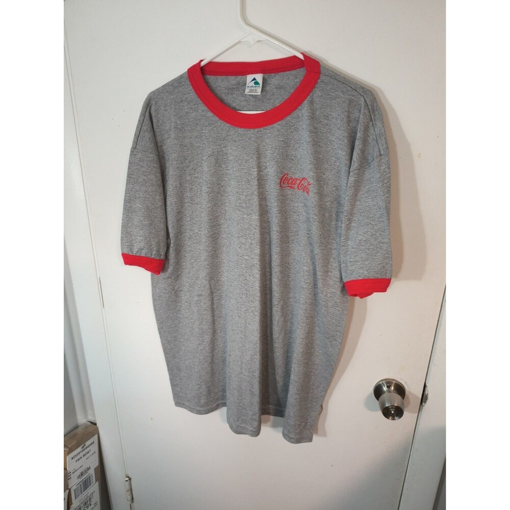 Vintage Coca-Cola Ringer T Shirt Gray Adult XL Augusta Sportswear